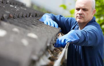 cleaning and inspecting Gwalchmai Uchaf roofs